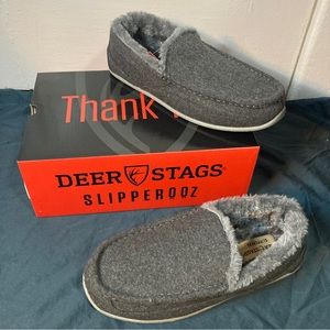 NWT- Deer Stags Slipperooz Dark Grey 8M